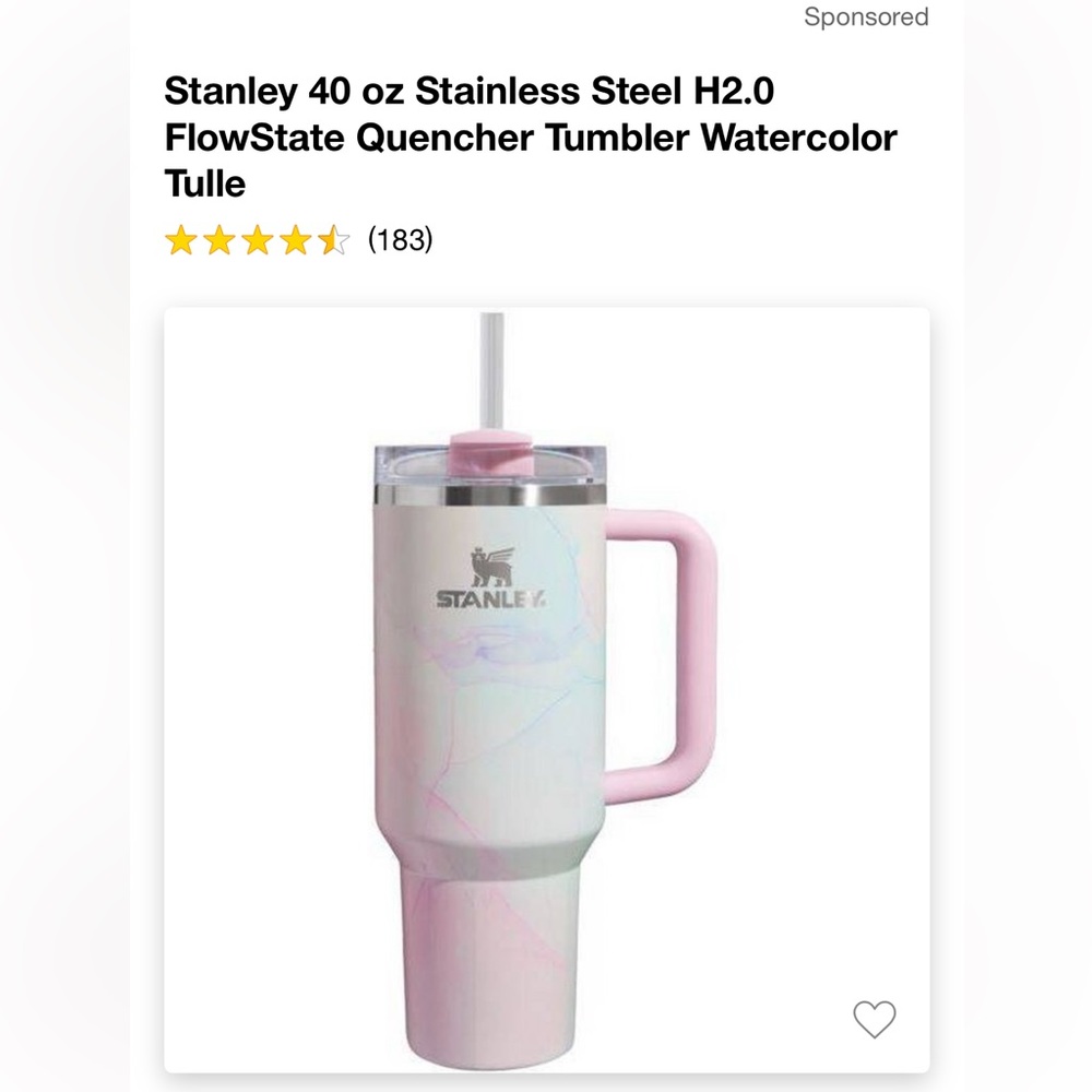 Watercolor Tulle Stanley 40 oz - Target Edition